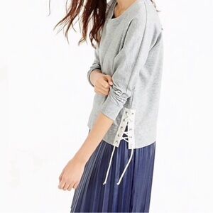 J. Crew Cotton Top Lace Up Sides 3/4 Sleeve